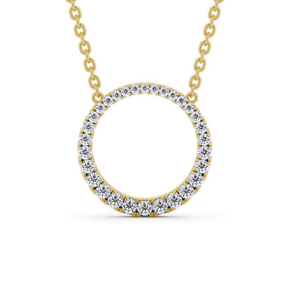 The Aria Pendant — Lab Diamond Halo Circle Necklace 0.35ct II