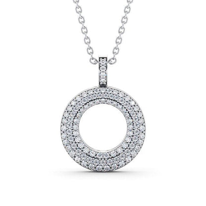 The Aria Pendant — Lab Diamond Halo Circle Necklace 0.75ct