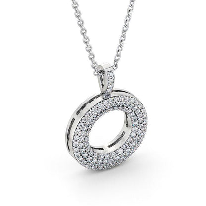 The Aria Pendant — Lab Diamond Halo Circle Necklace 0.75ct