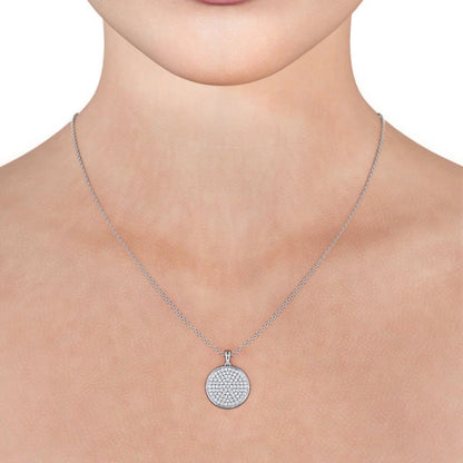 The Aria Pendant — Lab Diamond Halo Circle Necklace 0.60ct
