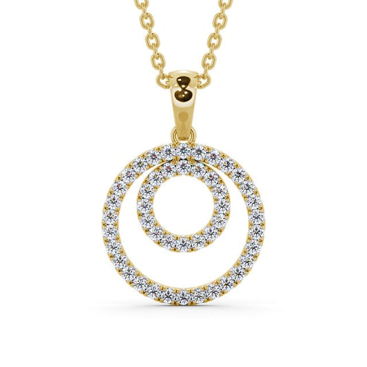 The Aria Pendant — Lab Diamond Halo Circle Necklace 0.55ct