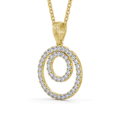 The Aria Pendant — Lab Diamond Halo Circle Necklace 0.55ct