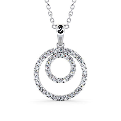 The Aria Pendant — Lab Diamond Halo Circle Necklace 0.55ct