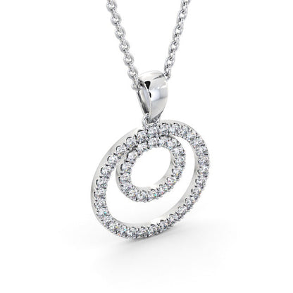 The Aria Pendant — Lab Diamond Halo Circle Necklace 0.55ct