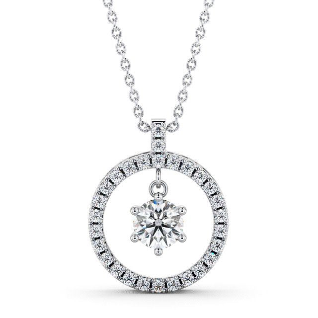 The Aria Pendant — Lab Diamond Halo Circle Necklace 1.10ct