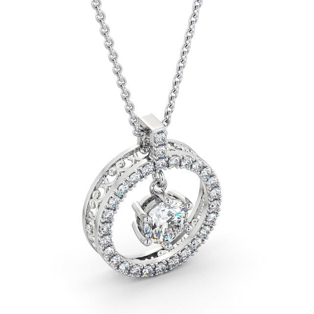 The Aria Pendant — Lab Diamond Halo Circle Necklace 1.10ct