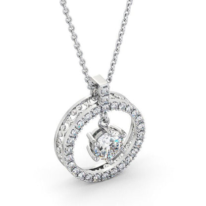 The Aria Pendant — Lab Diamond Halo Circle Necklace 1.10ct