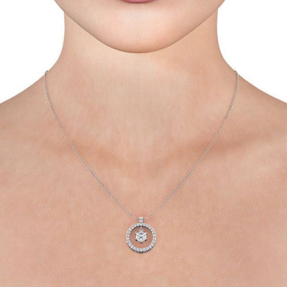The Aria Pendant — Lab Diamond Halo Circle Necklace 1.10ct