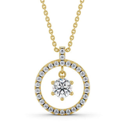 The Aria Pendant — Lab Diamond Halo Circle Necklace 1.10ct