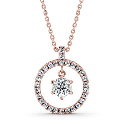 The Aria Pendant — Lab Diamond Halo Circle Necklace 1.10ct