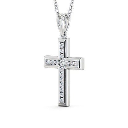 The Clara Pendant — Lab Diamond Cross Necklace 0.45ct