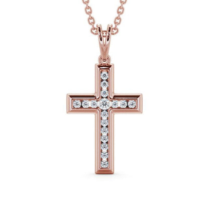 The Clara Pendant — Lab Diamond Cross Necklace 0.45ct
