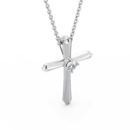 The Clara Pendant — Lab Diamond Cross Necklace 0.15ct