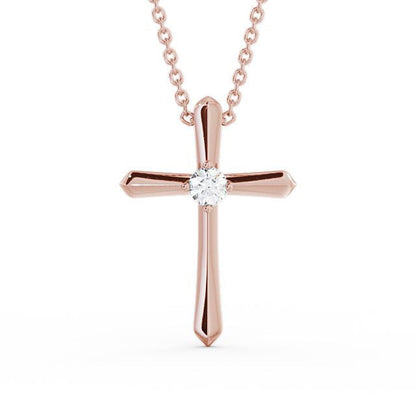 The Clara Pendant — Lab Diamond Cross Necklace 0.15ct