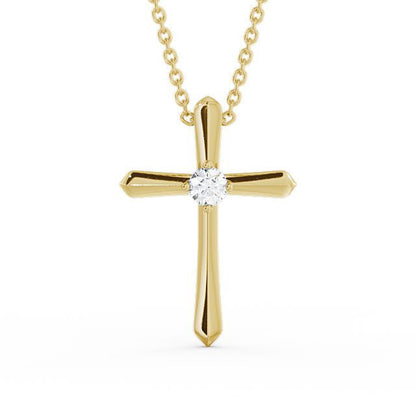 The Clara Pendant — Lab Diamond Cross Necklace 0.15ct