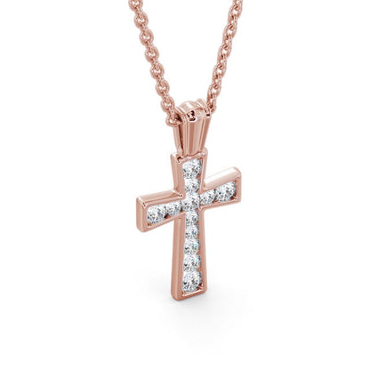 The Clara Pendant — Lab Diamond Cross Necklace 0.40ct