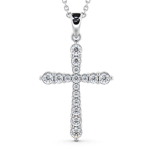The Clara Pendant — Lab Diamond Cross Necklace 1.00ct