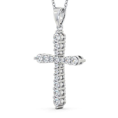 The Clara Pendant — Lab Diamond Cross Necklace 1.00ct