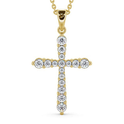 The Clara Pendant — Lab Diamond Cross Necklace 1.00ct
