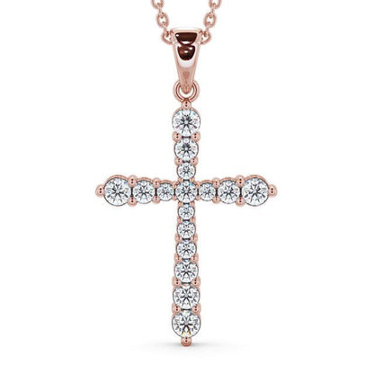 The Clara Pendant — Lab Diamond Cross Necklace 1.00ct