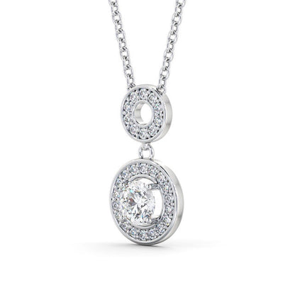 The Aurora Pendant — Lab Diamond Halo Drop Necklace 0.75ct