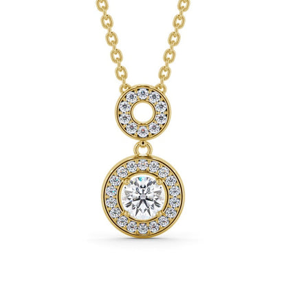 The Aurora Pendant — Lab Diamond Halo Drop Necklace 0.75ct
