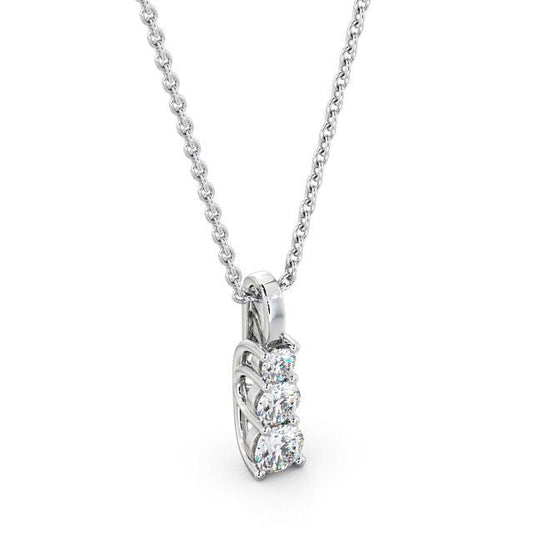 The Violet Pendant — Lab Diamond Trilogy Necklace 0.70ct