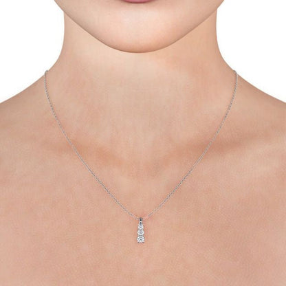 The Violet Pendant — Lab Diamond Trilogy Necklace 0.70ct