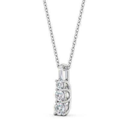 The Violet Pendant — Lab Diamond Trilogy Necklace 0.70ct
