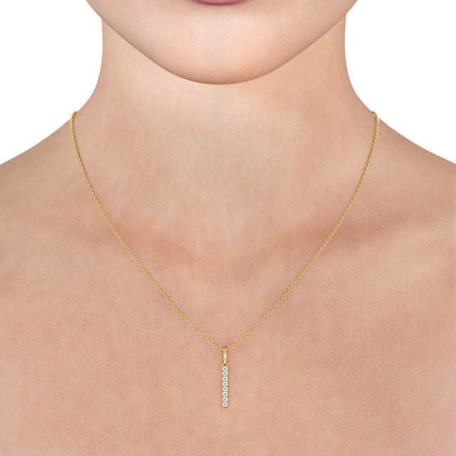 The Eva Pendant — Lab Diamond Bar Necklace 0.20ct II