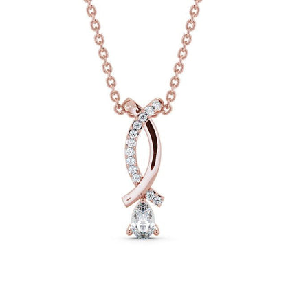 The Rose Pendant — Lab Diamond Teardrop Necklace 0.50ct