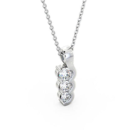 The Violet Pendant — Lab Diamond Trilogy Necklace 0.75ct