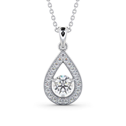 The Aurora Pendant — Lab Diamond Halo Drop Necklace 1.30ct