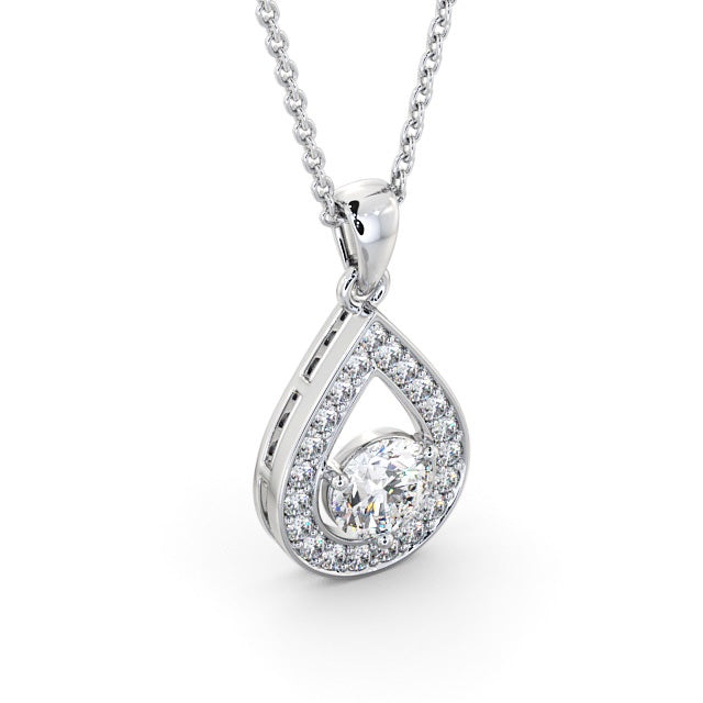 The Aurora Pendant — Lab Diamond Halo Drop Necklace 1.30ct