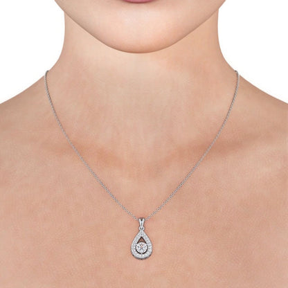 The Aurora Pendant — Lab Diamond Halo Drop Necklace 1.30ct