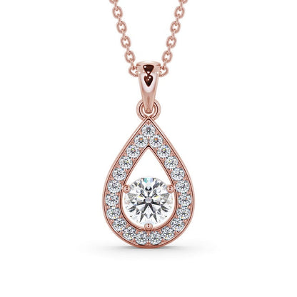 The Aurora Pendant — Lab Diamond Halo Drop Necklace 1.30ct