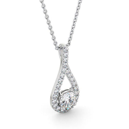 The Aurora Pendant — Lab Diamond Halo Drop Necklace 1.35ct
