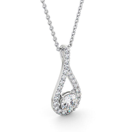 The Aurora Pendant — Lab Diamond Halo Drop Necklace 1.35ct
