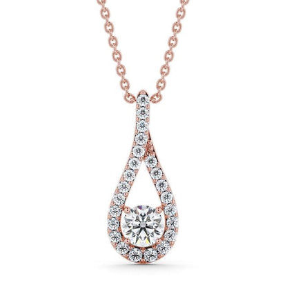 The Aurora Pendant — Lab Diamond Halo Drop Necklace 1.35ct