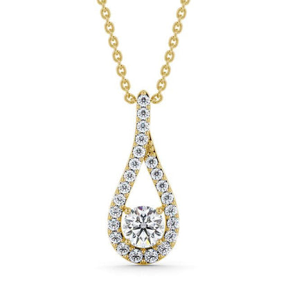 The Aurora Pendant — Lab Diamond Halo Drop Necklace 1.35ct