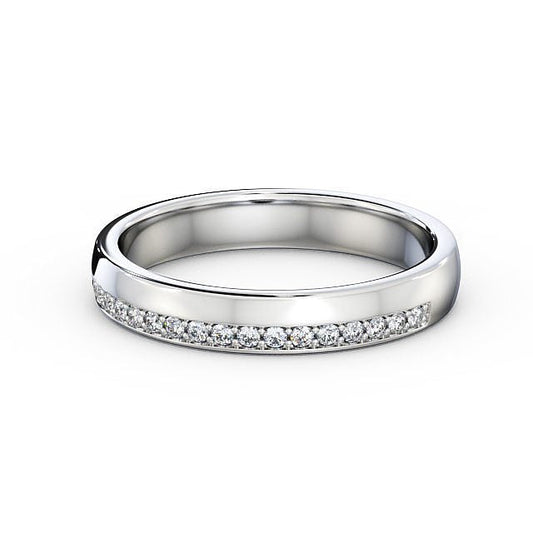 The Isla Band — Round Lab Diamond Offset Half Eternity Band