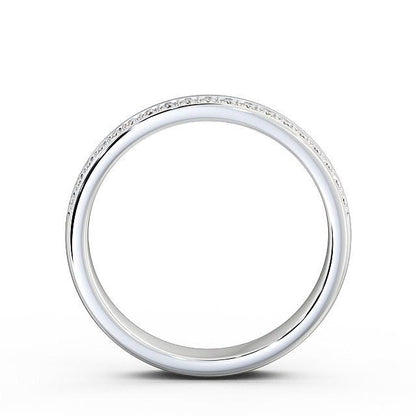 The Isla Band — Round Lab Diamond Offset Half Eternity Band