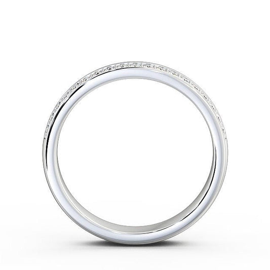 The Isla Band — Round Lab Diamond Offset Half Eternity Band