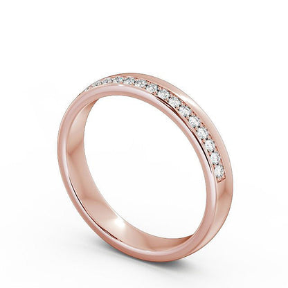 The Isla Band — Round Lab Diamond Offset Half Eternity Band