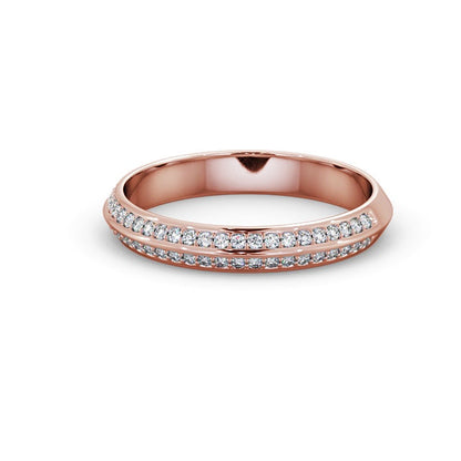 The Isla Band — Round Lab Diamond Double-Edge Half Eternity Band