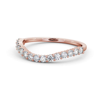 The Nora Band — Round Lab Diamond Contoured Half Eternity Band