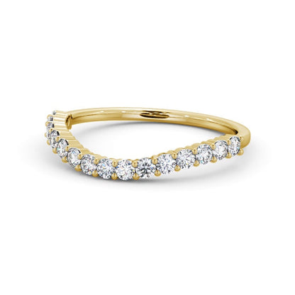 The Nora Band — Round Lab Diamond Contoured Half Eternity Band