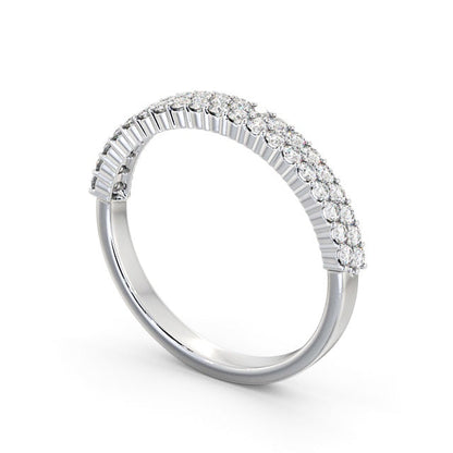 The Aurora Band — Round Lab Diamond Double Row Half Eternity Band II
