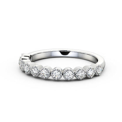 The Grace Band — Round Lab Diamond Milgrain Half Eternity Band II
