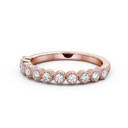 The Grace Band — Round Lab Diamond Milgrain Half Eternity Band II